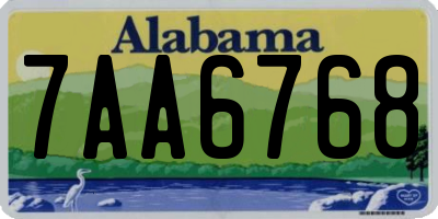 AL license plate 7AA6768