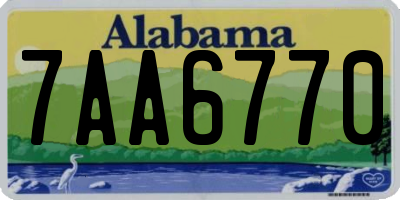 AL license plate 7AA6770