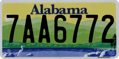 AL license plate 7AA6772