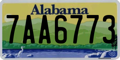 AL license plate 7AA6773