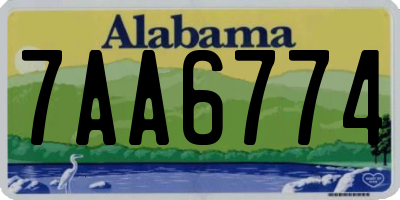 AL license plate 7AA6774