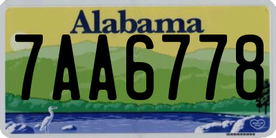 AL license plate 7AA6778