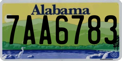 AL license plate 7AA6783