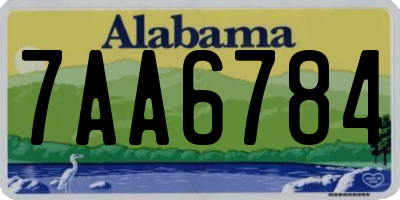 AL license plate 7AA6784