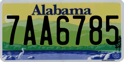 AL license plate 7AA6785