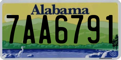AL license plate 7AA6791