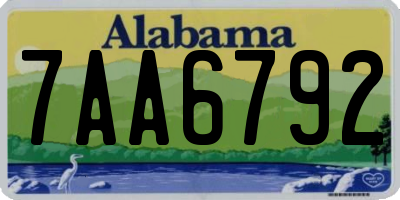 AL license plate 7AA6792