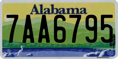 AL license plate 7AA6795