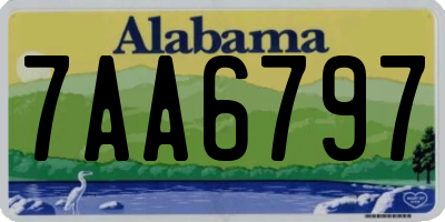 AL license plate 7AA6797