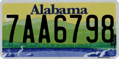 AL license plate 7AA6798