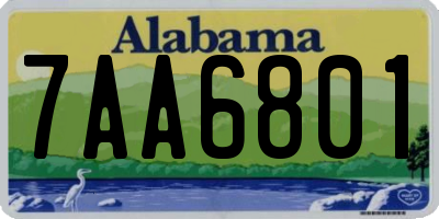 AL license plate 7AA6801