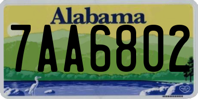 AL license plate 7AA6802