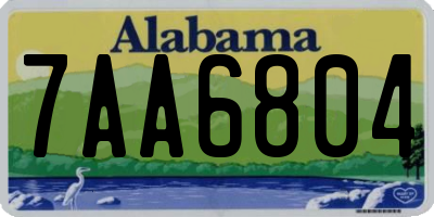AL license plate 7AA6804