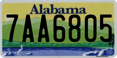 AL license plate 7AA6805
