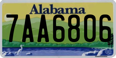 AL license plate 7AA6806