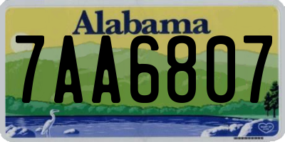 AL license plate 7AA6807
