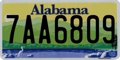 AL license plate 7AA6809