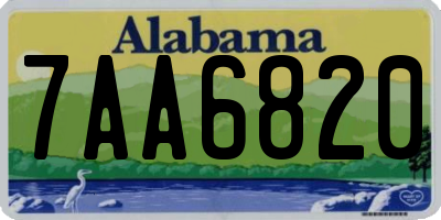 AL license plate 7AA6820