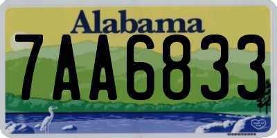 AL license plate 7AA6833