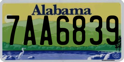 AL license plate 7AA6839