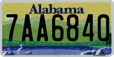 AL license plate 7AA6840