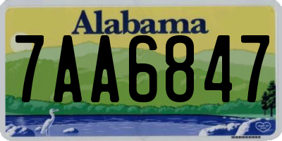 AL license plate 7AA6847