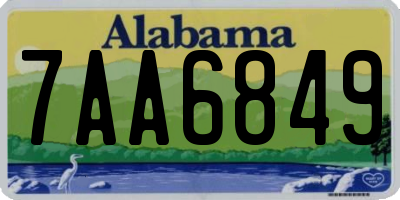 AL license plate 7AA6849
