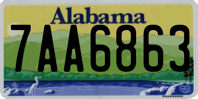 AL license plate 7AA6863
