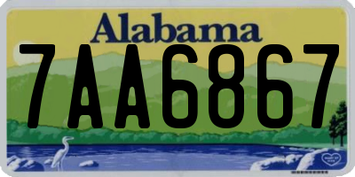 AL license plate 7AA6867