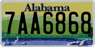 AL license plate 7AA6868