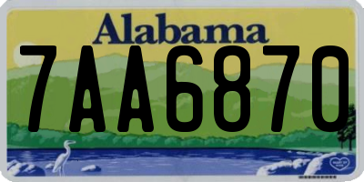 AL license plate 7AA6870