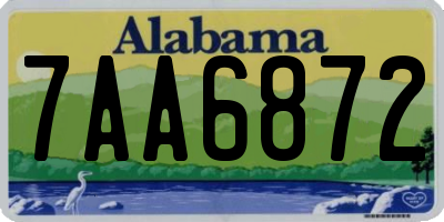 AL license plate 7AA6872