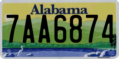 AL license plate 7AA6874