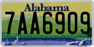 AL license plate 7AA6909