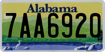 AL license plate 7AA6920