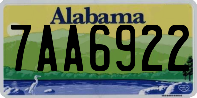 AL license plate 7AA6922