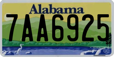 AL license plate 7AA6925