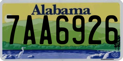 AL license plate 7AA6926