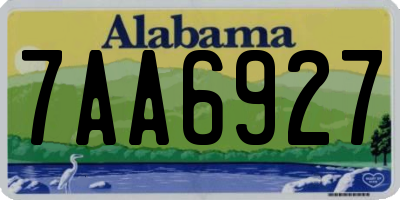 AL license plate 7AA6927