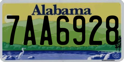 AL license plate 7AA6928