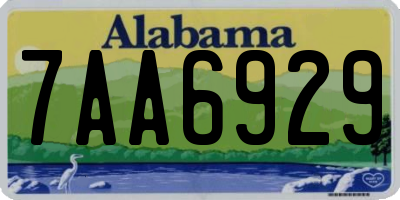 AL license plate 7AA6929