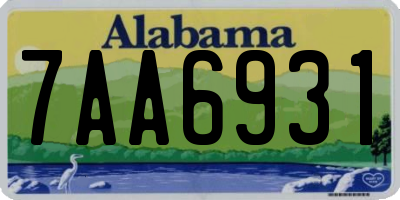 AL license plate 7AA6931