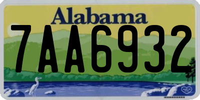 AL license plate 7AA6932