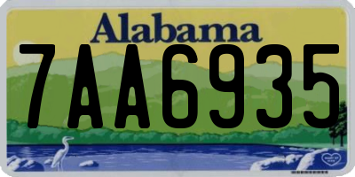 AL license plate 7AA6935