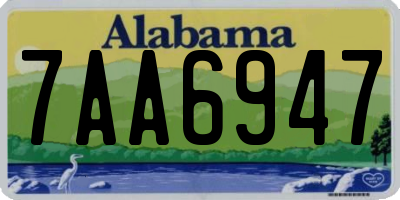AL license plate 7AA6947