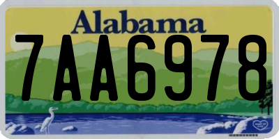 AL license plate 7AA6978
