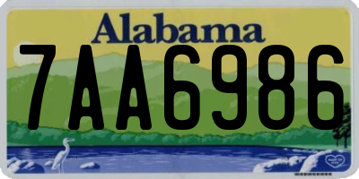 AL license plate 7AA6986