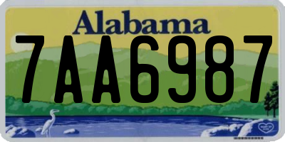 AL license plate 7AA6987