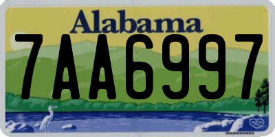 AL license plate 7AA6997