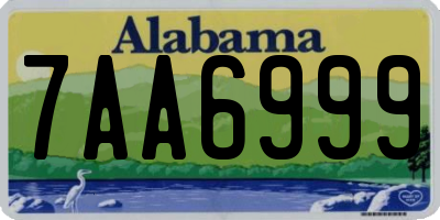 AL license plate 7AA6999